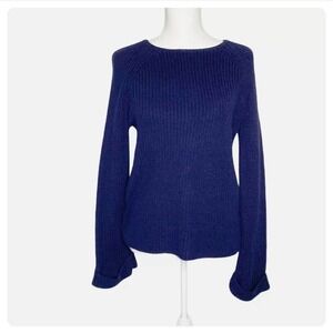 Ann Taylor Loft Knit Sweater Medium Petite Blue